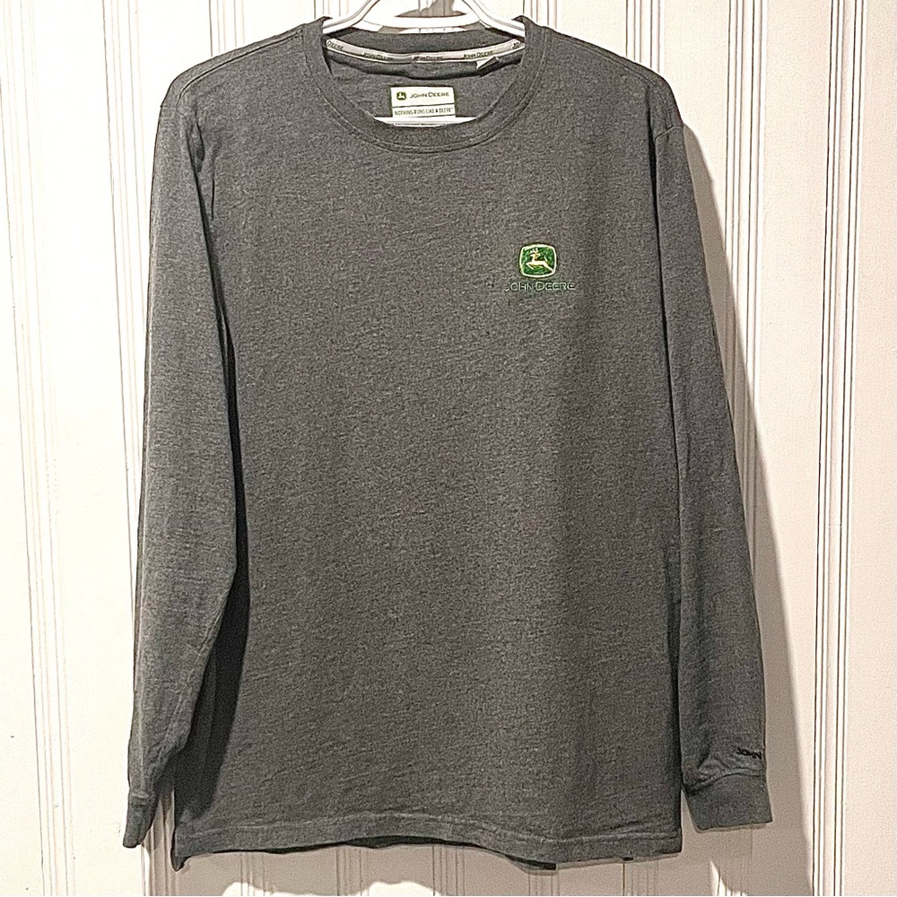 John Deere Charcoal Long Sleeve Tee M Tractor Farm